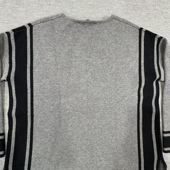 2 Sisters Sweater Womens S/M Dolman Split Hem Crew Neck Long Sleeve Black Gray - Picture 6 of 12